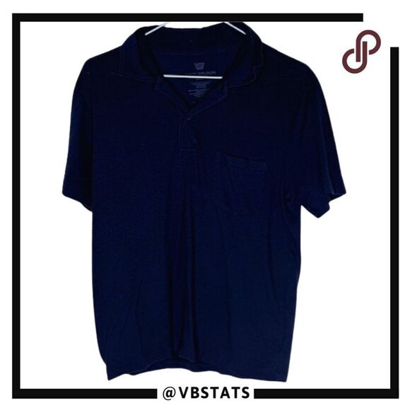 Mack Weldon Men's Short Sleeve Polo Shirt Total Eclipse Blue Size Small - Picture 3 of 7